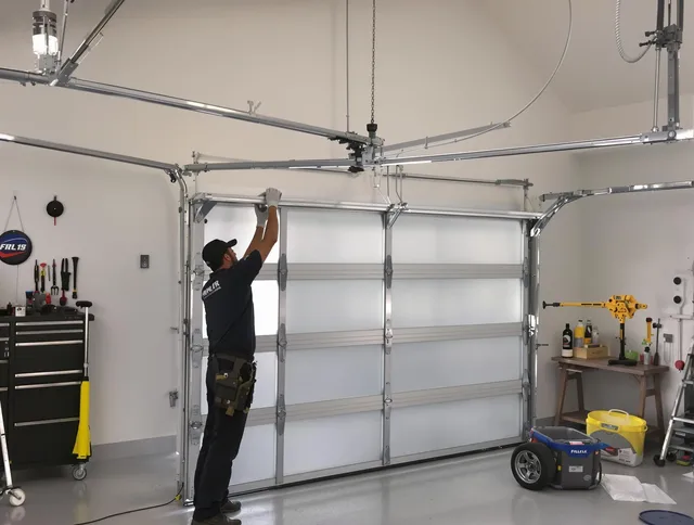 Stow Garage Door Repair certified team performing precision garage door installation in Stow